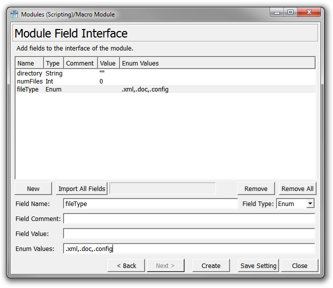 Module Field Interfaces