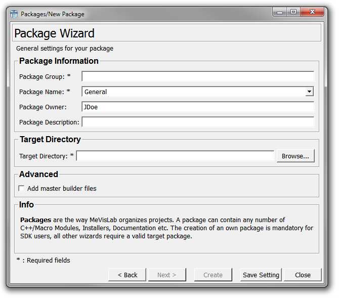 Package Wizard