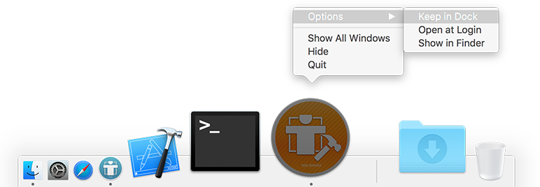 Adding ToolRunner to the Dock