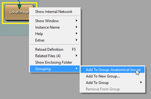 Network Context Menu — Adding to a Specific Group