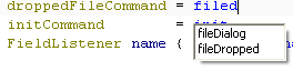 MATE Edit Area — Code Completion for Commands Defined in MDL